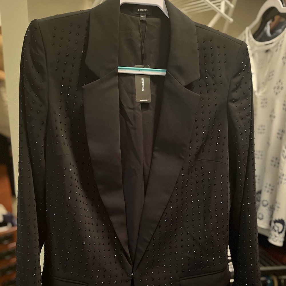 Women’s Size Large Black Rhinestone blazer